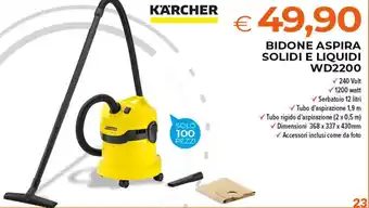 Karcher Bidone Aspira Solidi e Liquidi WD2200