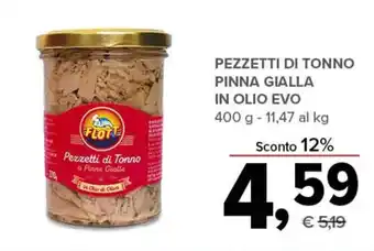 Todis Flott Pezzetti di Tonno Pinna Gialla in Olio Evo 400 g offerta