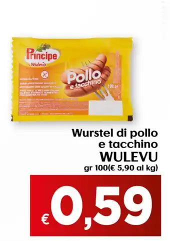 Maxi Supermercati Wulevu Wurstel di Pollo e Tacchino 100g offerta