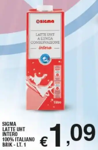 Ok Sigma Sigma Latte UHT Intero 100% Italiano Brik - 1 lt. offerta