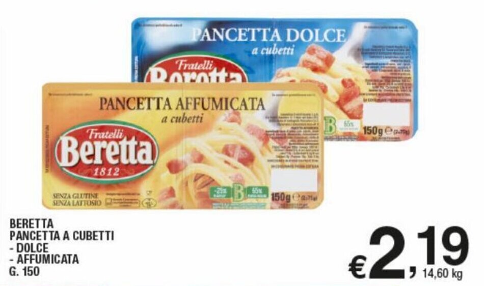 Beretta Pancetta a Cubetti Dolce/Affumicata 150 g offerta di Ok Sigma