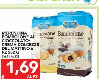 TuoDi Merendina bombolone al cioccolato / crema dolcezze del mattion 6 pz offerta
