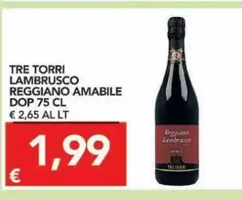 TuoDi Tre torri lambrusco reggiano amabile dop 75 cl offerta