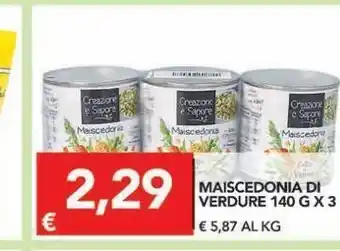 TuoDi Maiscedonia di verdure 140 g x 3 offerta