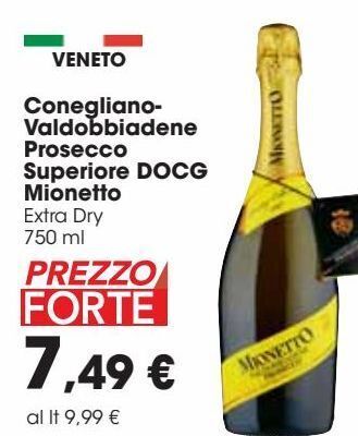 Conegliano-valdobbiadene prosecco superiore docg mionetto