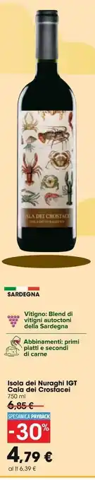 Carrefour Iper Isola dei nuraghi igt cala dei crostacei offerta