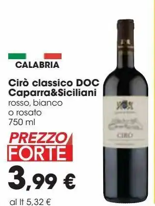 Carrefour Iper Cirò classico doc caparra&siciliani offerta