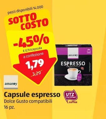 ALDI Capsule espresso offerta