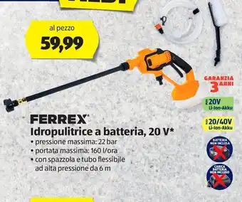 ALDI Idropulitrice a batteria offerta