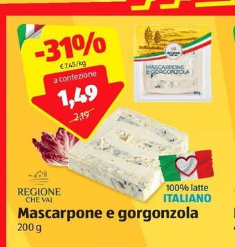 ALDI Mascarpone e gorgonzola offerta