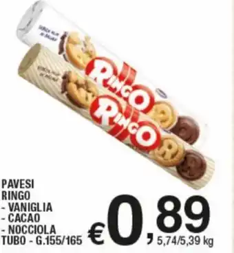 Ok Sigma Pavesi Ringo Vaniglia/ cacao/ nocciola tubo 155/165 g offerta