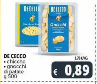 Deco Maxistore De Cecco chicche, gnocchi di patate 500 g offerta