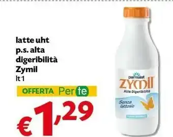 Pam Parmalat Zymil Latte Parzialmente Scremato Alta Digeribilità Senza Lattosio UHT 1000 G(ml) offerta