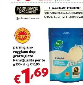 Pam Pam & Panorama - Parmigiano Reggiano Grattugiato 100 G(ml) offerta