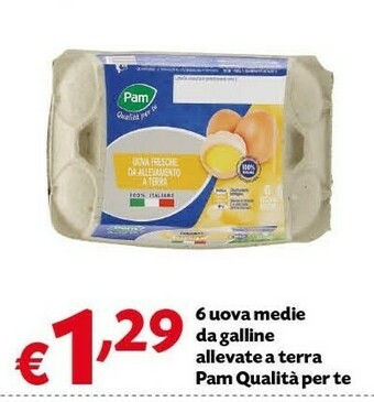 Pam Pam 6 Uova Medie Da Galline Allevate A Terra offerta