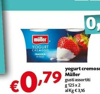 Pam Muller Yogurt Cremoso Fragola In Pezzi 250 G(ml) offerta