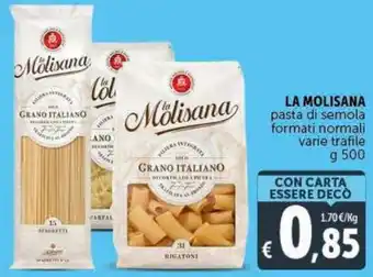 Deco Maxistore La Molisana pasta di semola formati normali varie trafile 500 g offerta