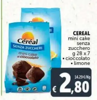 Deco Maxistore Cereal mini cake senza zucchero 28x7 g cioccolato limone offerta