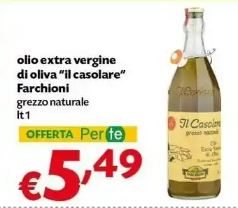 Pam Farchioni Olio Extra Vergine Di Oliva Il Casolare Grezzo Naturale Biologico offerta