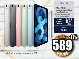 Unieuro Apple Ipad Air offerta