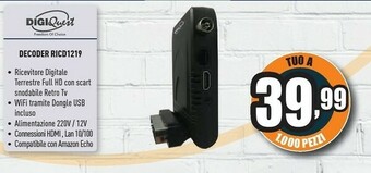 Unieuro Digi Quest Decoder Ricd1219 offerta