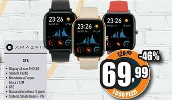 Unieuro Amazfit GTS 2 4,19 Cm (1.65") 43 Mm AMOLED Grigio offerta