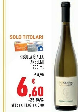 Conad Ribolla gialla Vino bianco offerta