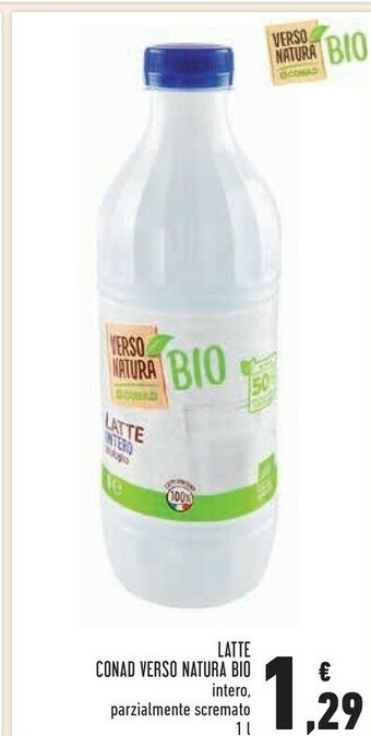 Conad Natura bio Latte parzialmente scremato offerta