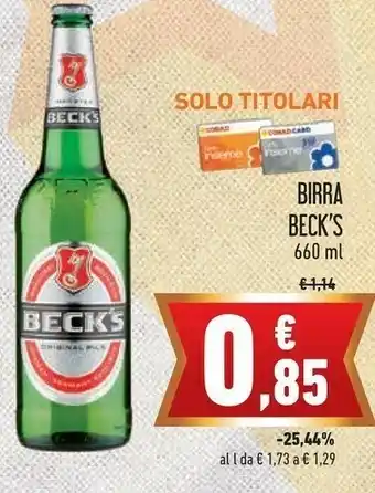 Conad Becks Beck's - Beck's 660 G(ml) offerta