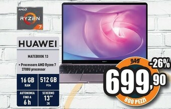 Unieuro Huawei Matebook 13 offerta