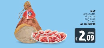 Deco Supermercati M&T prosciutto di parma con osso 16 mesi offerta