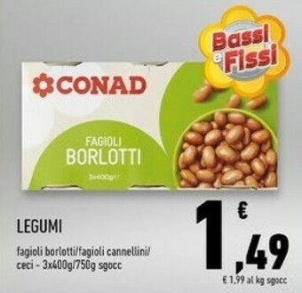Conad Superstore Conad - Fagioli Borlotti offerta