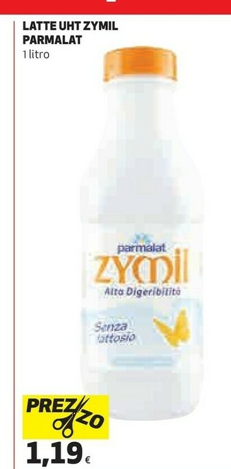 Coop Parmalat Zymil Latte Intero Alta Digeribilità Senza Lattosio UHT 1000 G(ml) offerta