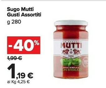 Carrefour Market Mutti Sugo Pomodoro E Olive 280 G(ml) offerta