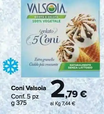 Carrefour Market Valsoia 5 Coni offerta