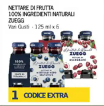 Iper Tosano Zuegg Nettare di Frutta 100% Ingredienti Naturali vari gusti 125 ml x 6 offerta