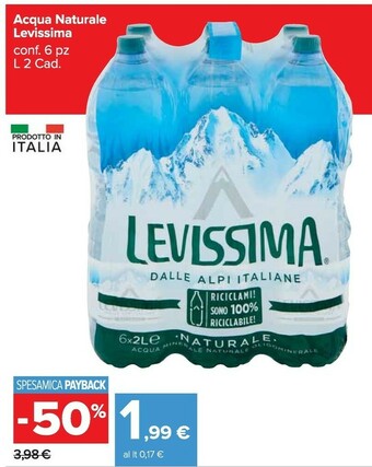 Carrefour Market Levissima Acqua Minerale Naturale offerta