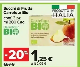 Carrefour Market Carrefour Succhi Di Frutti Bio offerta