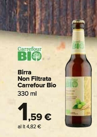 Carrefour Carrefour Bio Birra Non Filtrata offerta