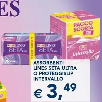 Esselunga Lines Assorbenti Seta Ultra O Proteggislip Intervallo offerta