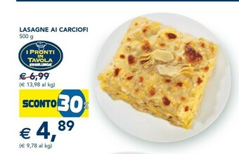 Esselunga Lasagne Ai Carciofi 500 G offerta