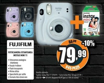 Unieuro Fujifilm Instax Mini 11 62 X 46 Mm offerta