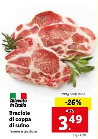 Lidl Braciole di coppa di suino offerta