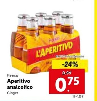 Lidl Freeway Aperitivo analcolico Ginger offerta