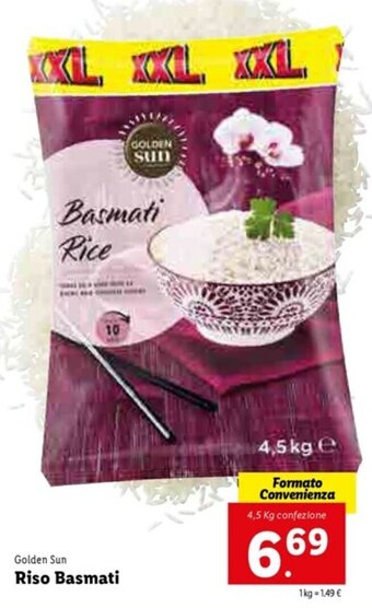 Lidl Golden Sun Riso Basmati 4,5kg offerta