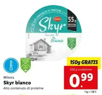 Lidl Milbona Skyr bianco 500g offerta