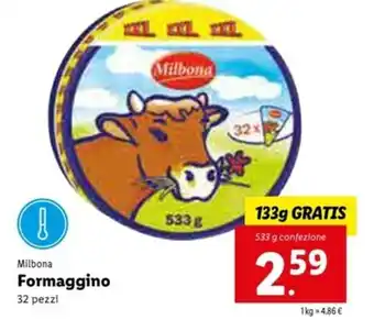 Lidl Milbona Formaggino 533g offerta