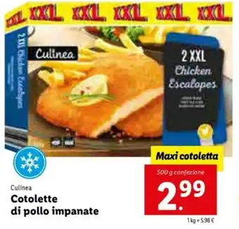 Culinea Cotolette di pollo imapanate 500g