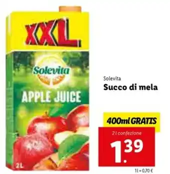 Lidl Solevita Succo di mela 400ml offerta