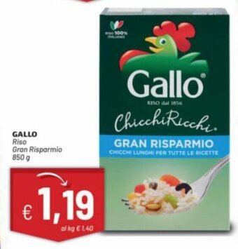 Quick Sisa Gallo Riso Gran Risparmio 850 g offerta